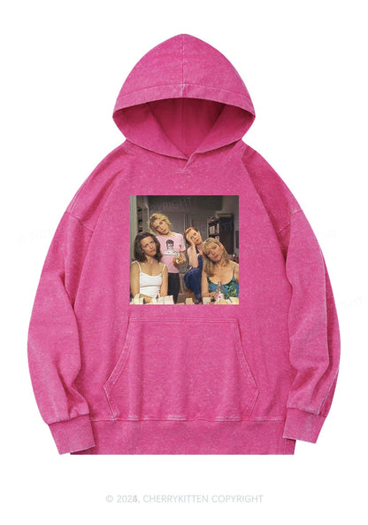 Girl Puzzled Y2K Washed Hoodie Cherrykitten