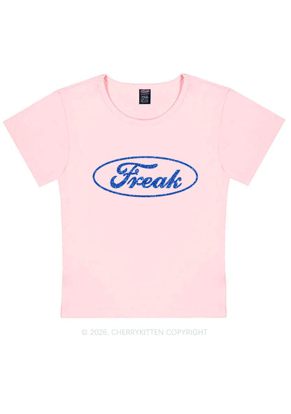 Glitter Oval Freak Y2K Baby Tee Cherrykitten