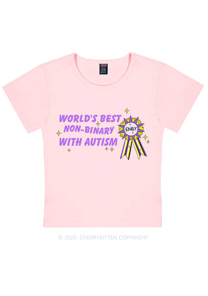 Worlds Best Nonbinary Y2K Baby Tee Cherrykitten