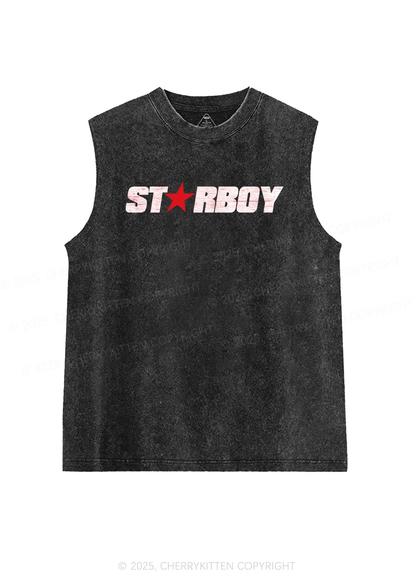 Red Starboy Y2K Washed Muscle Tank Cherrykitten