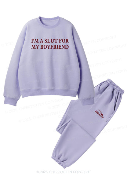 Slxt For My Girlfriend Y2K Fleece Sweatshirts Set Cherrykitten