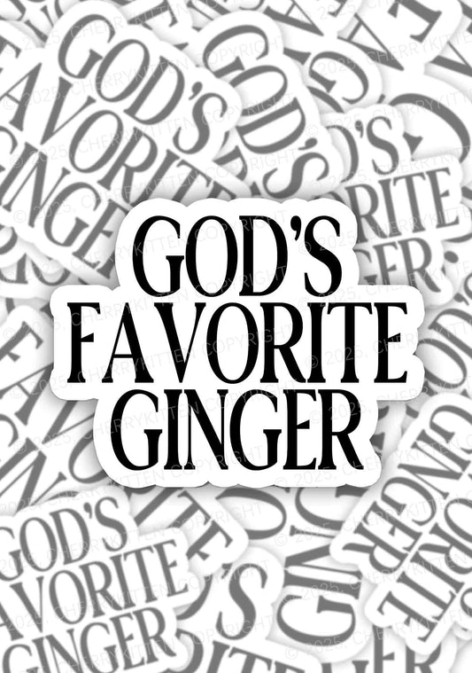 Gods Favorite Ginger 1Pc Y2K Sticker Cherrykitten
