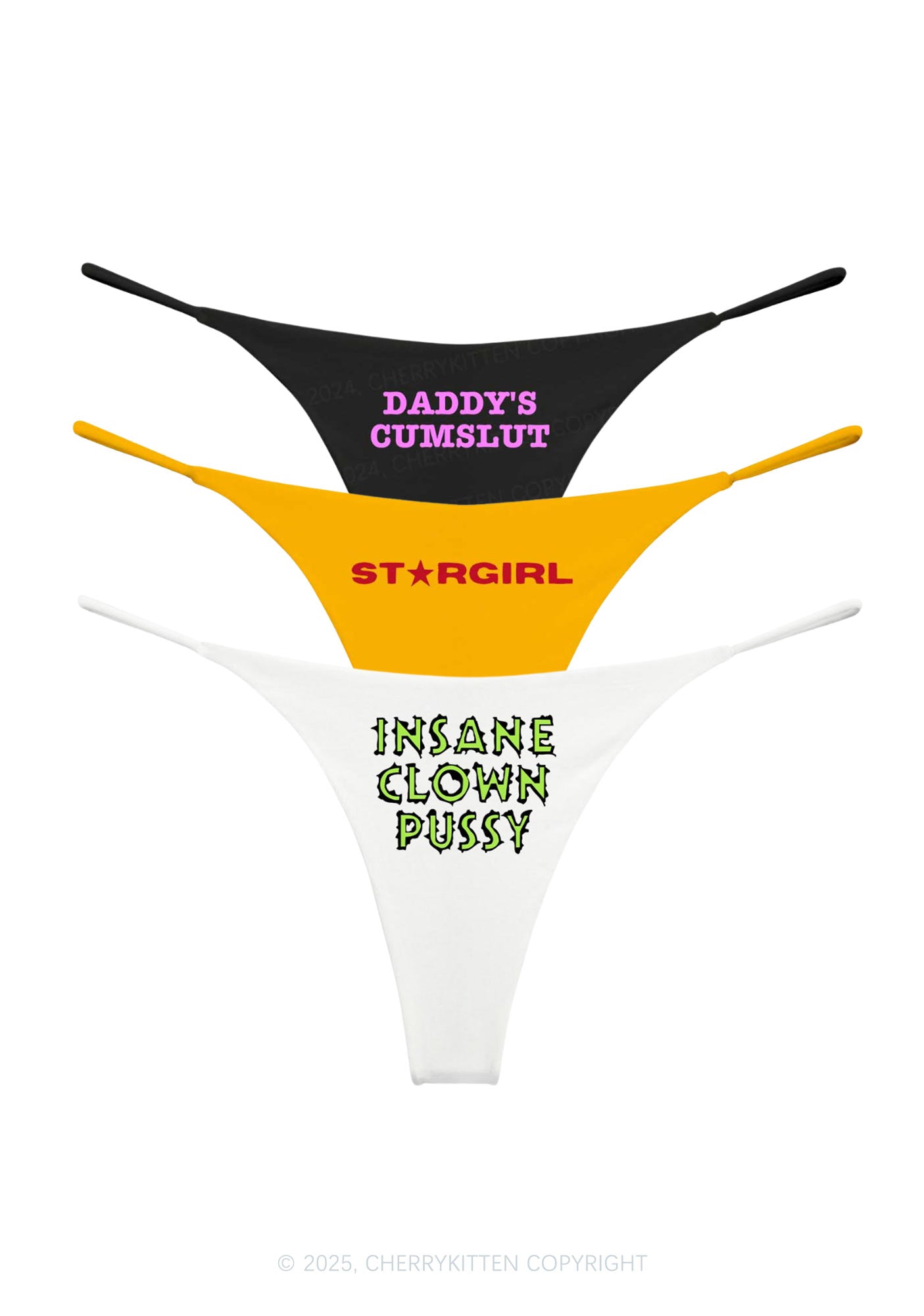 3 Pack Star Girl Y2K Bikini String Thong Cherrykitten