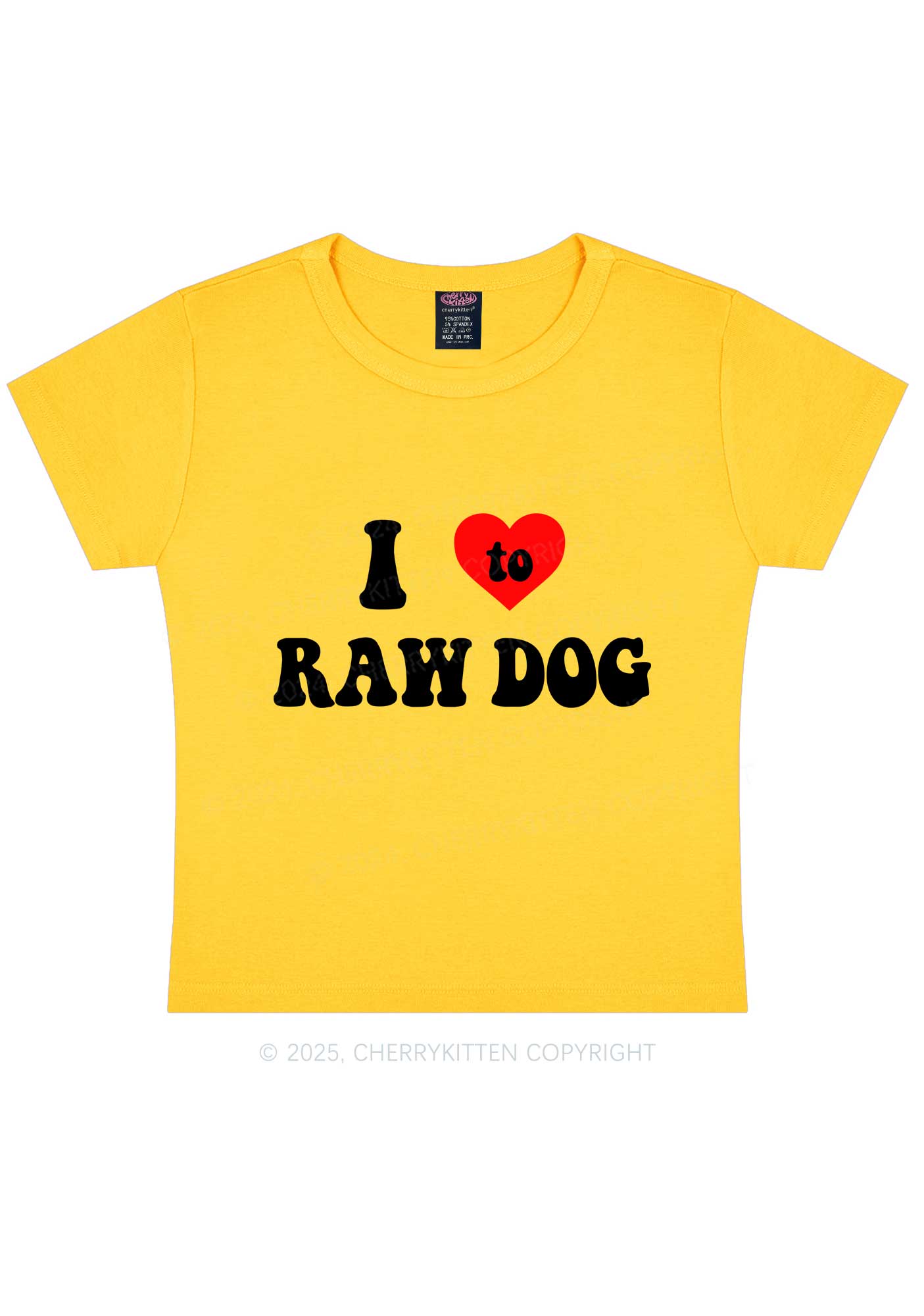 I Love Raw Dog Y2K Baby Tee Cherrykitten