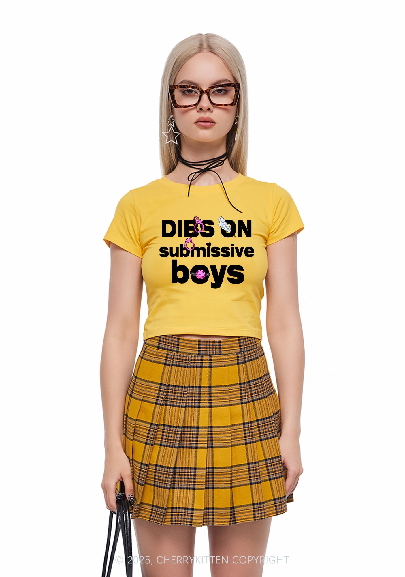 Dibs On S Boys Y2K Baby Tee Cherrykitten