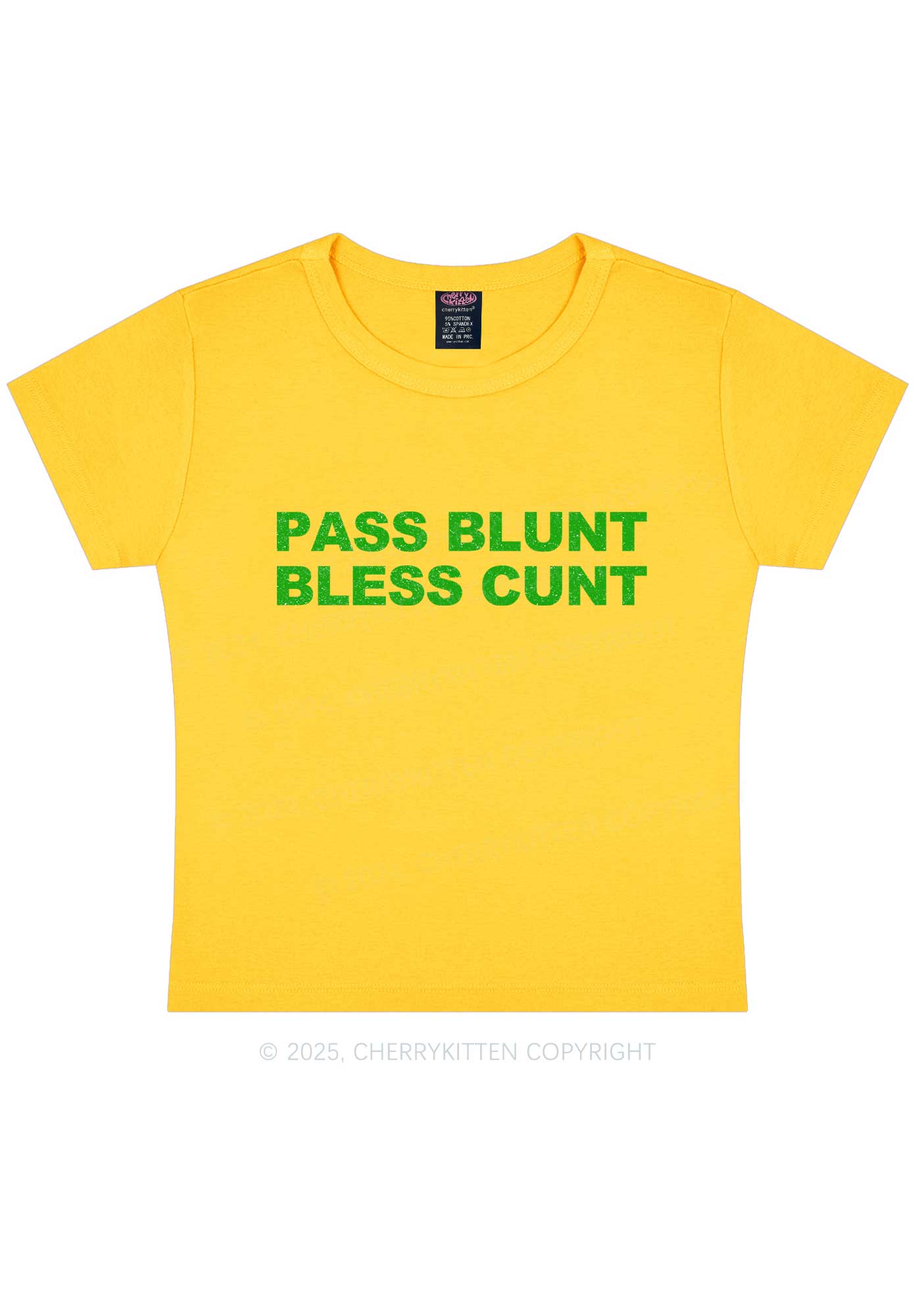 Pass Blunt Bless Cxxt Y2K Baby Tee Cherrykitten