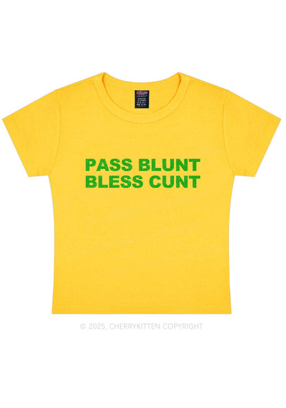 Pass Blunt Bless Cxxt Y2K Baby Tee Cherrykitten