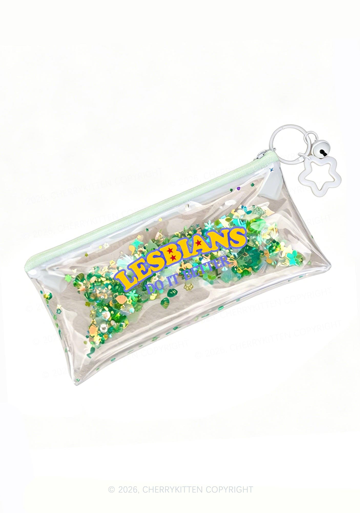 Lesbians Do It Better Pride Y2K Quicksand Transparent Pencil Pouch Cherrykitten