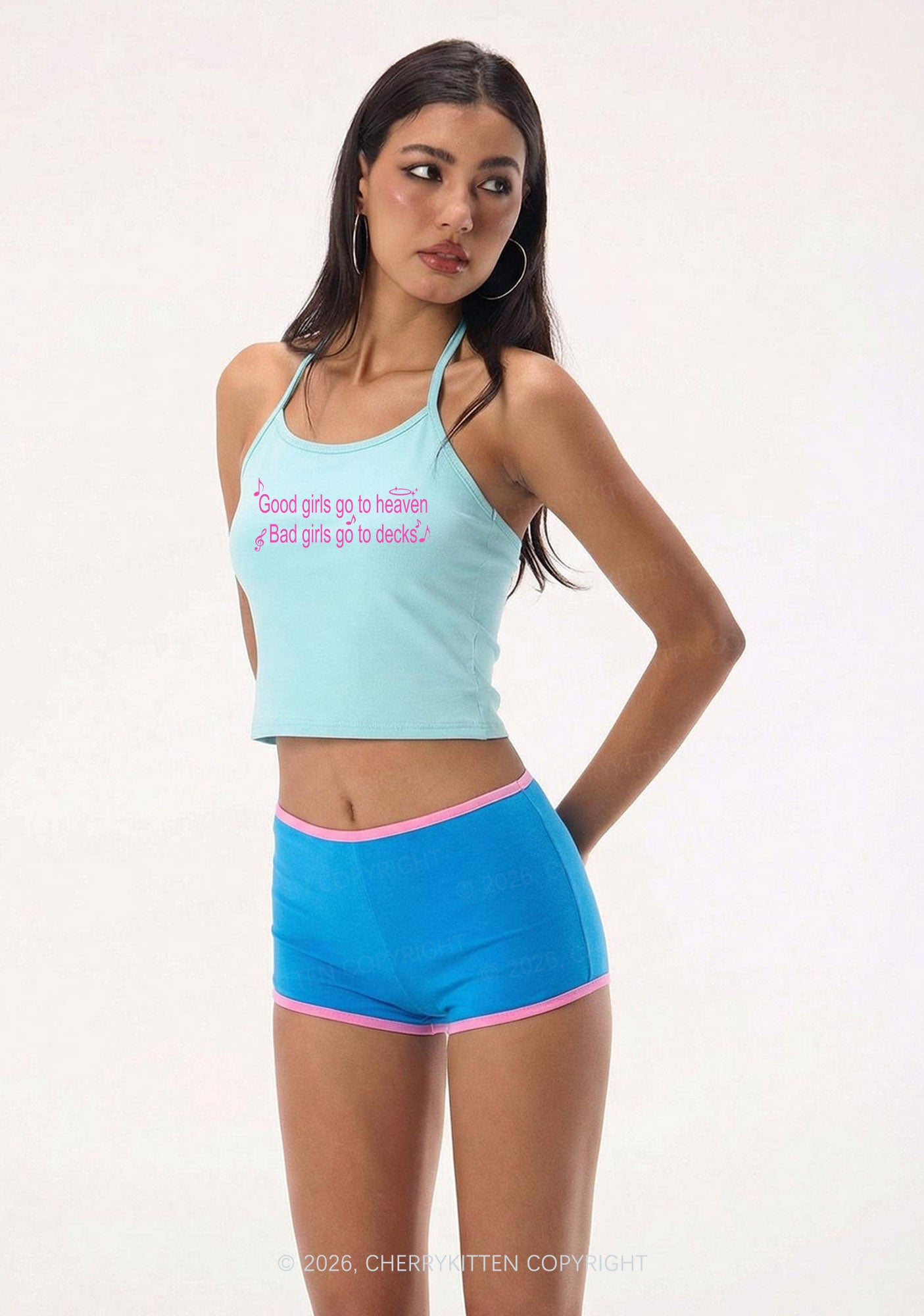 Bad Girls Go To Decks Y2K Halter Neck Cami Cherrykitten