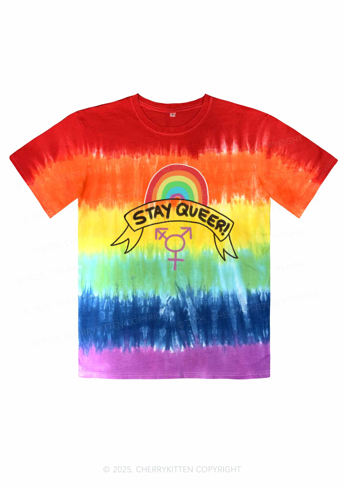 Stay Queer Pride Y2K Tie Dye Shirts Cherrykitten