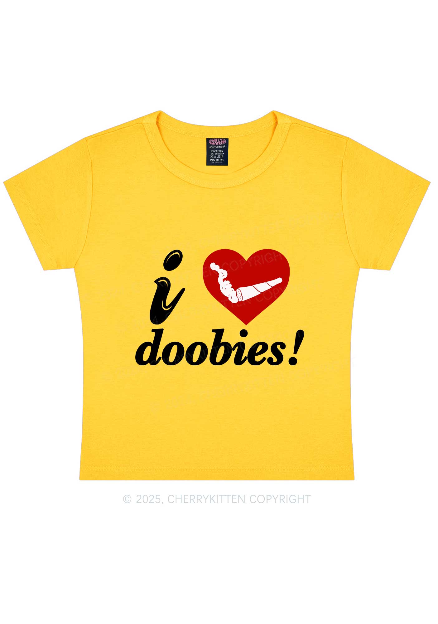 I Love Doobies Y2K Baby Tee Cherrykitten