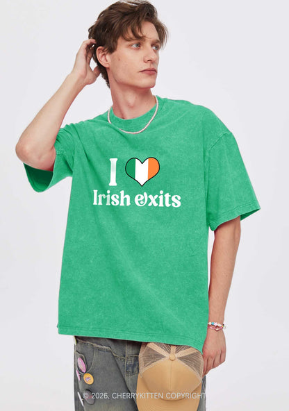 I Love Irish Exits St Patricks Y2K Washed Tee Cherrykitten