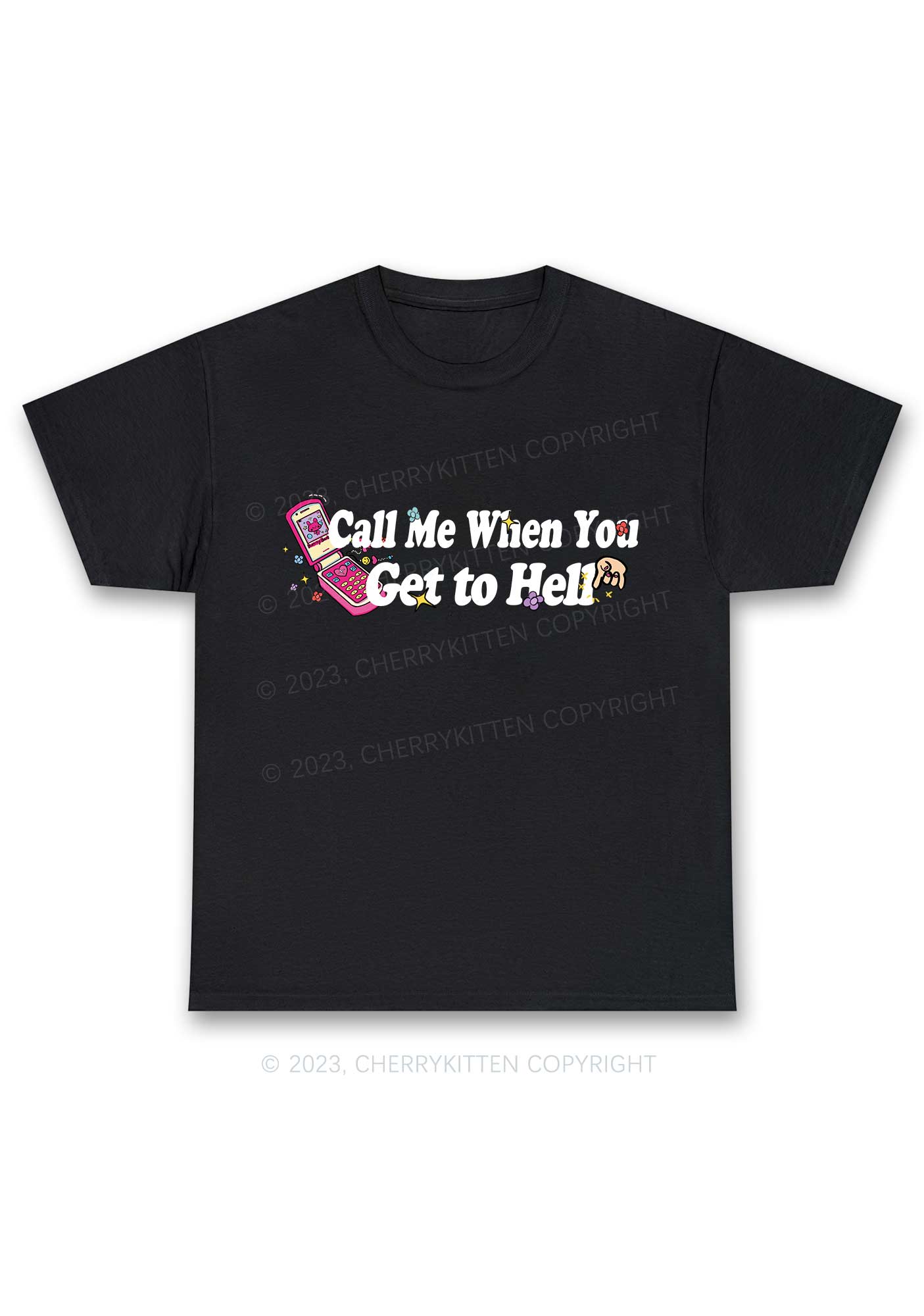 Call Me When You Get To Hell Y2K Chunky Shirt Cherrykitten