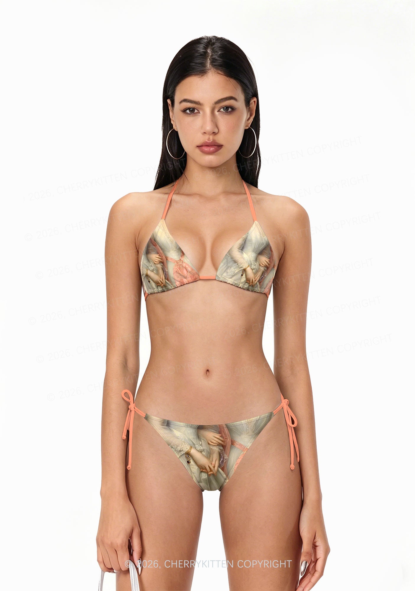 Sapphic Hands Pride Y2K Print Bikini Set Cherrykitten