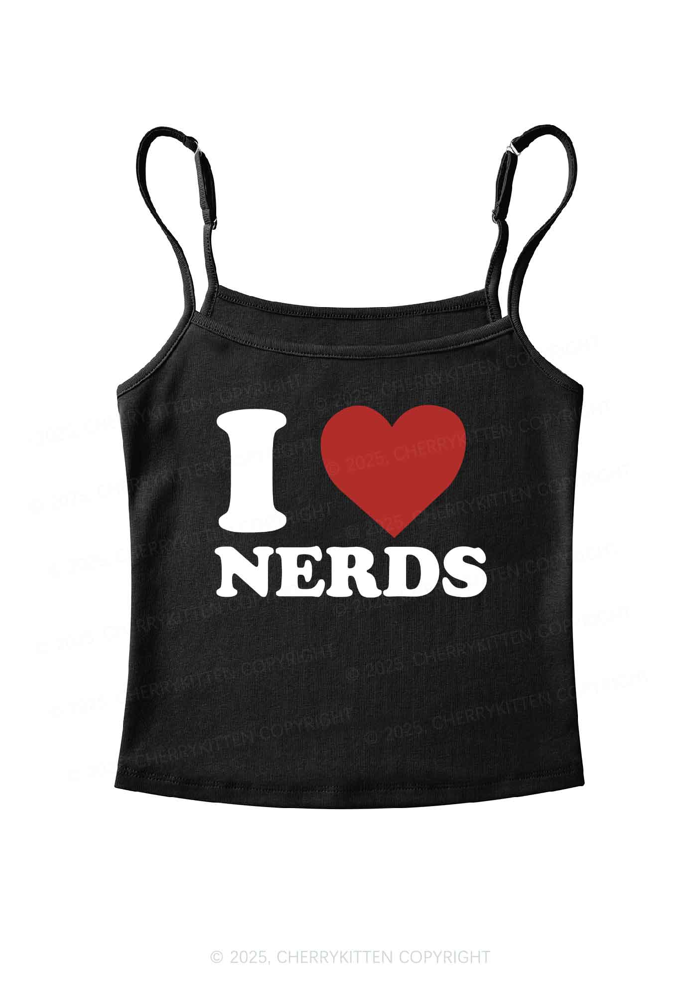 I Love Nerds Y2K Spaghetti Strap Cami Cherrykitten