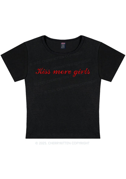 Glitter Kiss More Girls Pride Y2K Baby Tee Cherrykitten