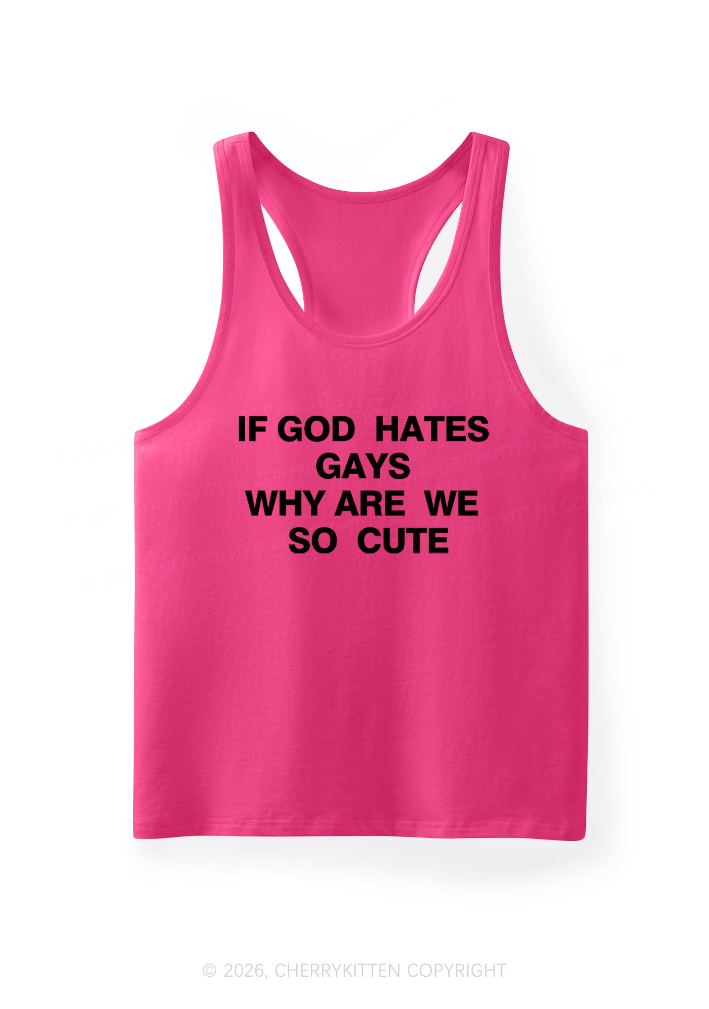 If God Hates Gays Pride Y2K Men Racerback Tank Top Cherrykitten