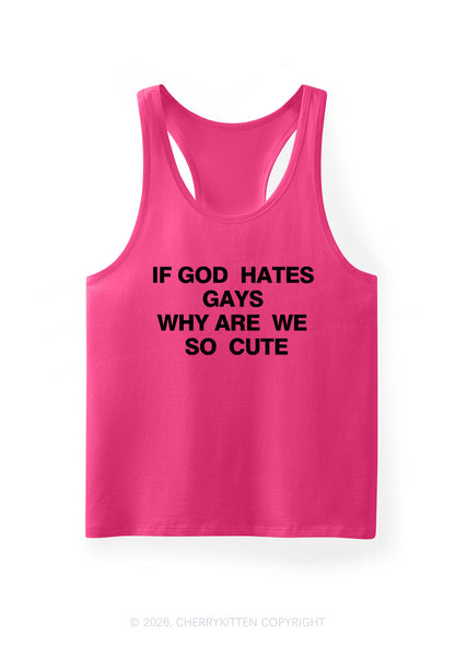 If God Hates Gays Pride Y2K Men Racerback Tank Top Cherrykitten