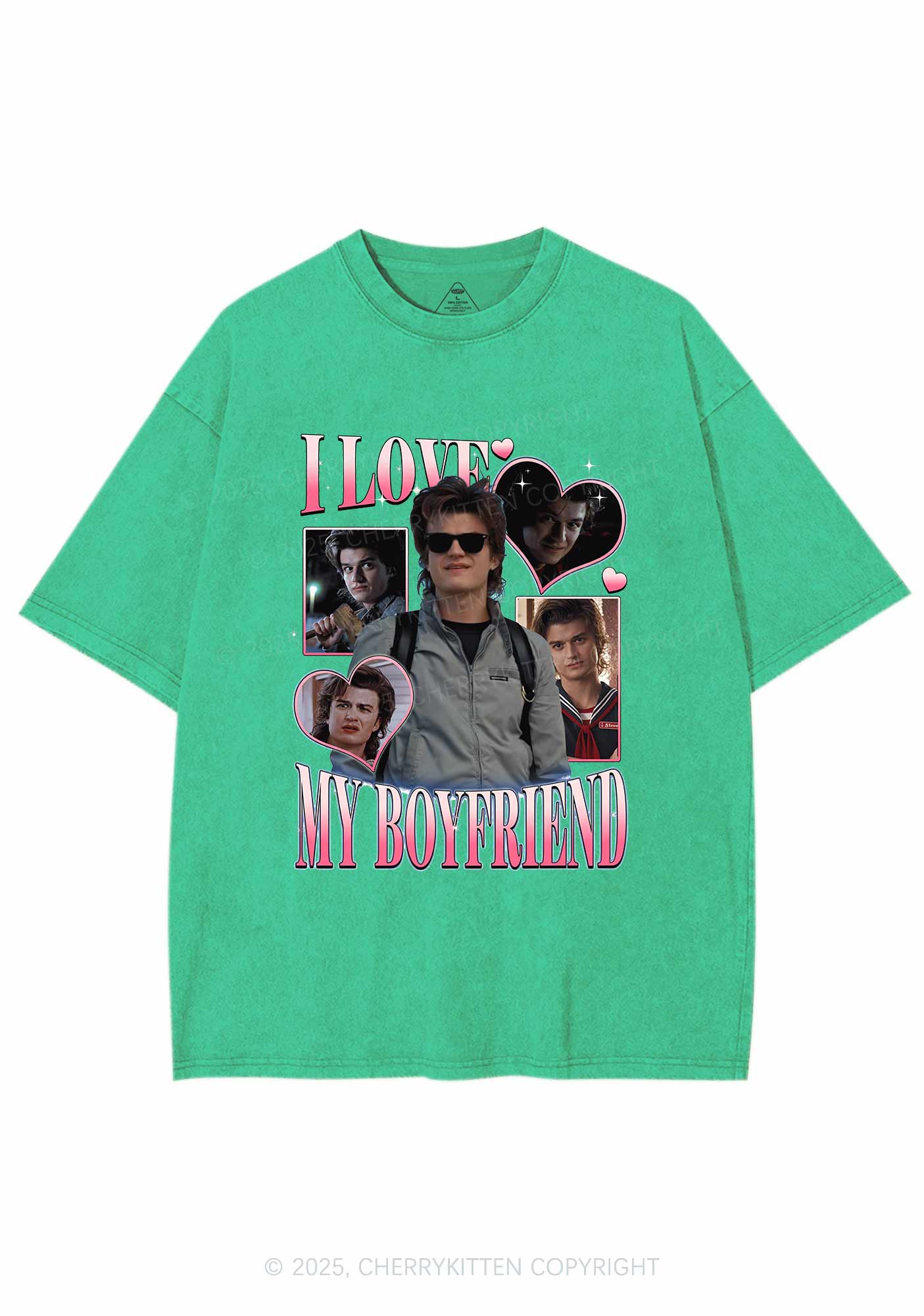 I Love My BF SH Y2K Shirts Washed Tee Cherrykitten