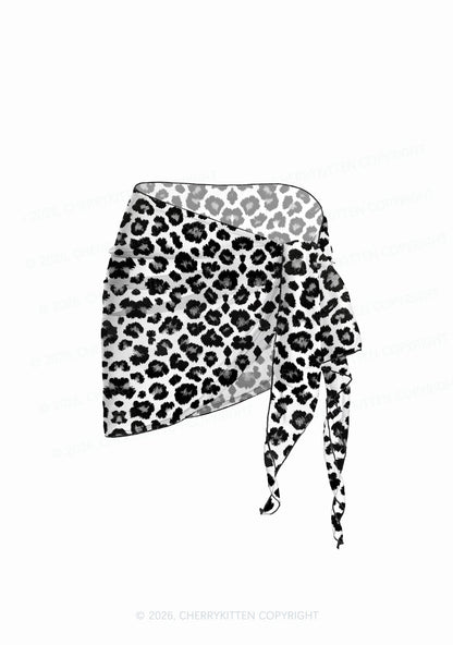 Black White Leopard Y2K Print Bikini Set Cherrykitten