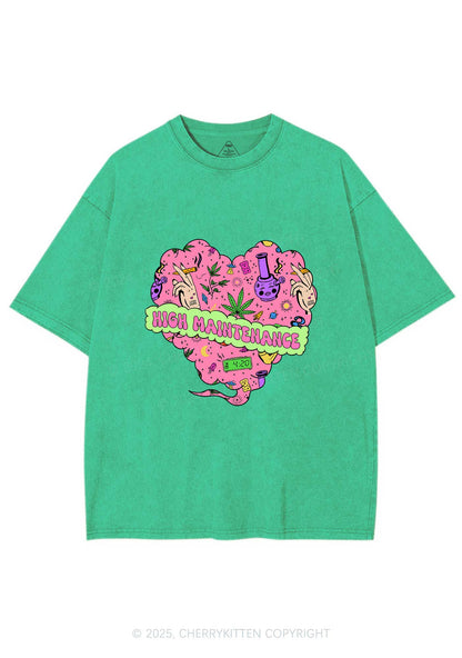 High Maintenance Heart Y2K Washed Tee Cherrykitten