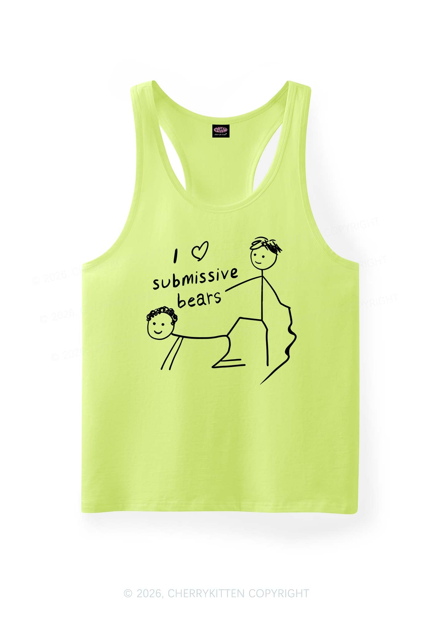 I Love S Bears Y2K Men Racerback Tank Top Cherrykitten