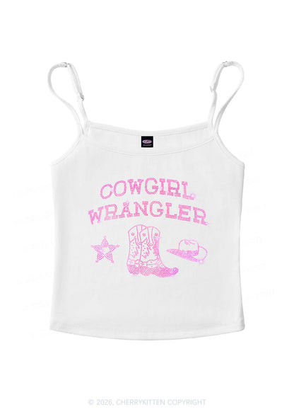 Rhinestone Cowgirl Wrangler Boots Pride Y2K Spaghetti Strap Cami Cherrykitten