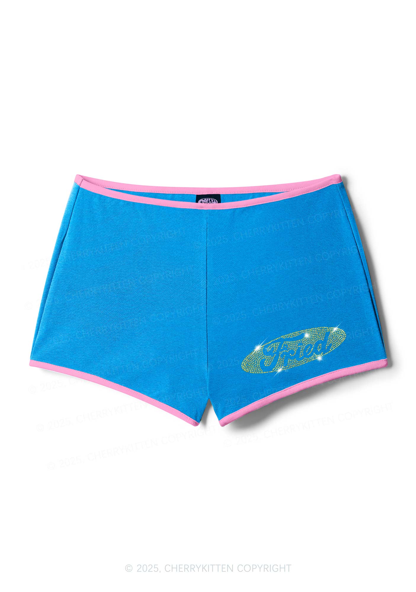 Rhinestone Fried Y2K Booty Shorts Cherrykitten