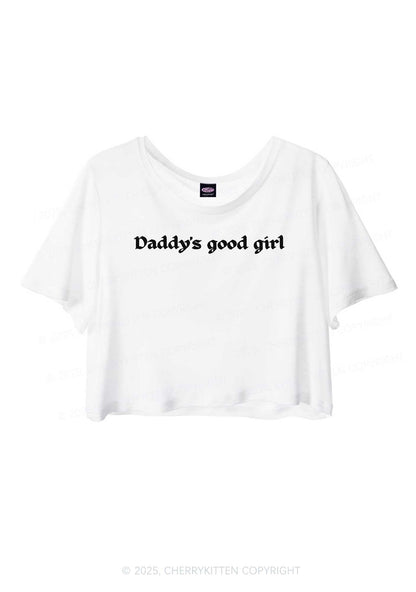 Daddys Good Girl Y2K Sheer Crop Tee Cherrykitten