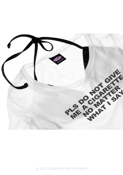 Don't Give Me Cigarette Y2K Sheer Crop Tee Cherrykitten