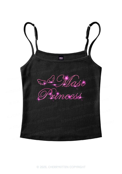 Rhinestone Masc Princess Pride Y2K Spaghetti Strap Cami Cherrykitten