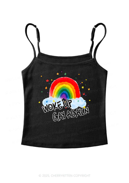 Woke Up Gay Again Y2K Spaghetti Strap Cami Cherrykitten