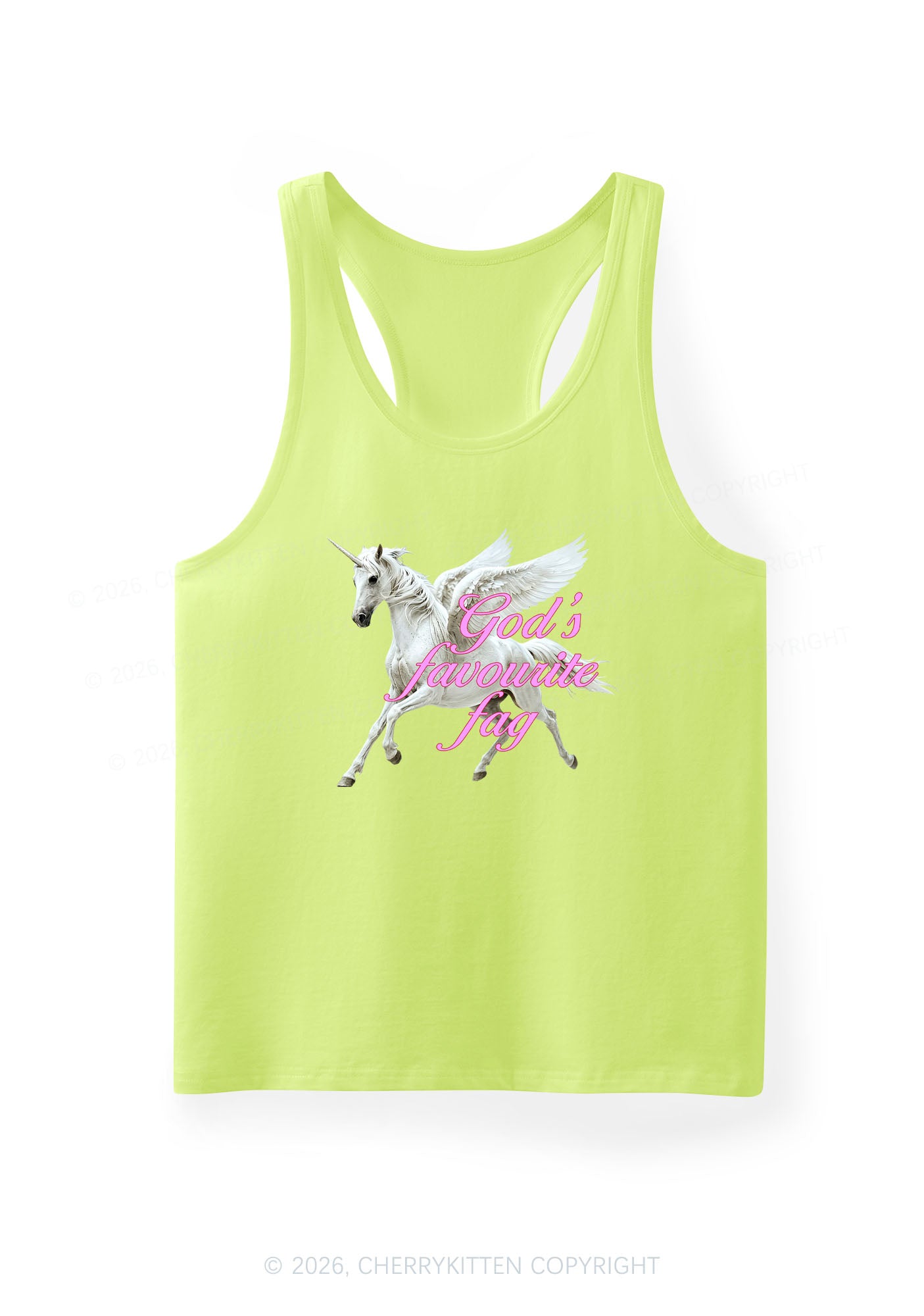 Gods Favourite Fag Pride Y2K Men Racerback Tank Top Cherrykitten