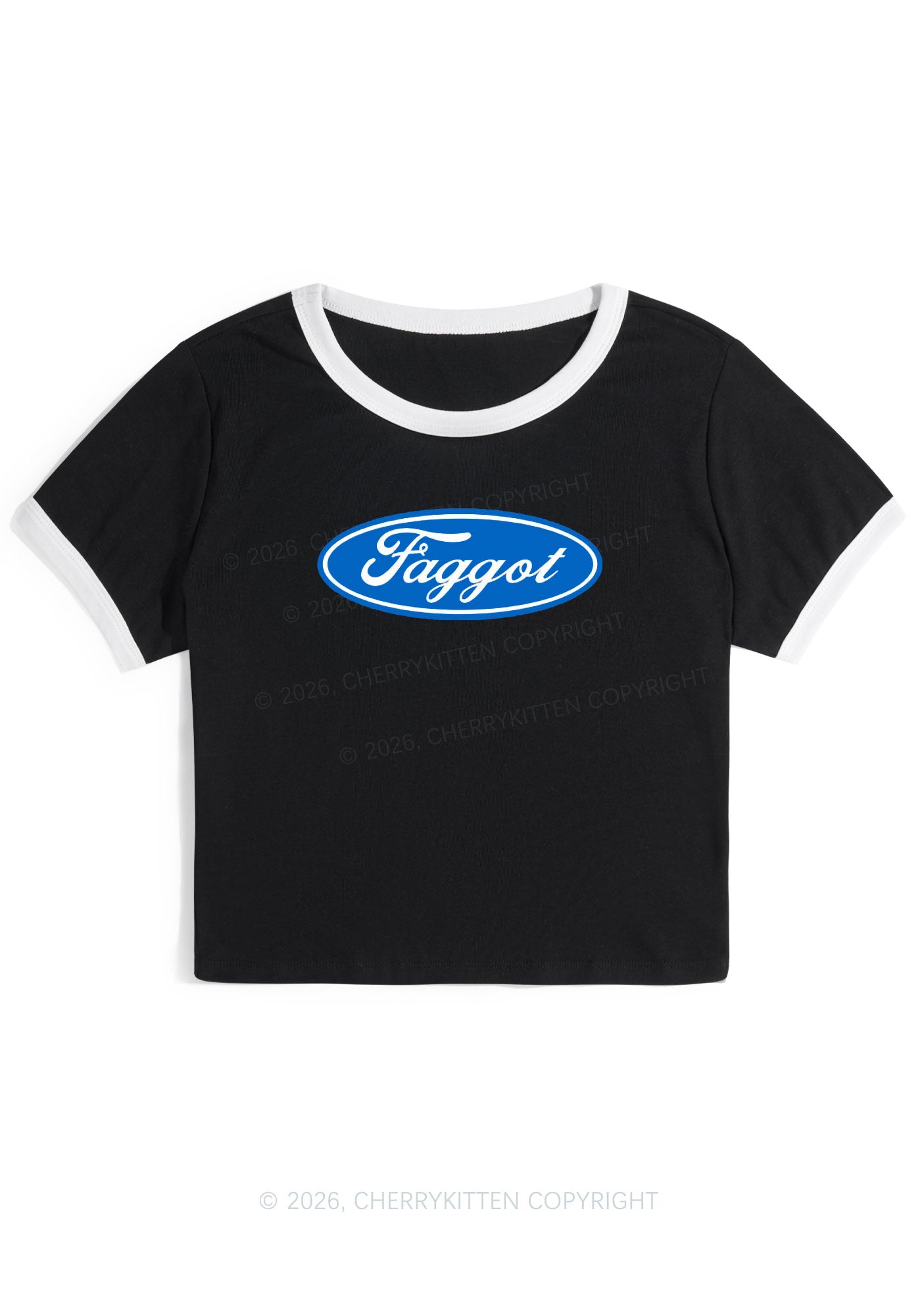 Faggot Pride Y2K Ringer Tee Cherrykitten