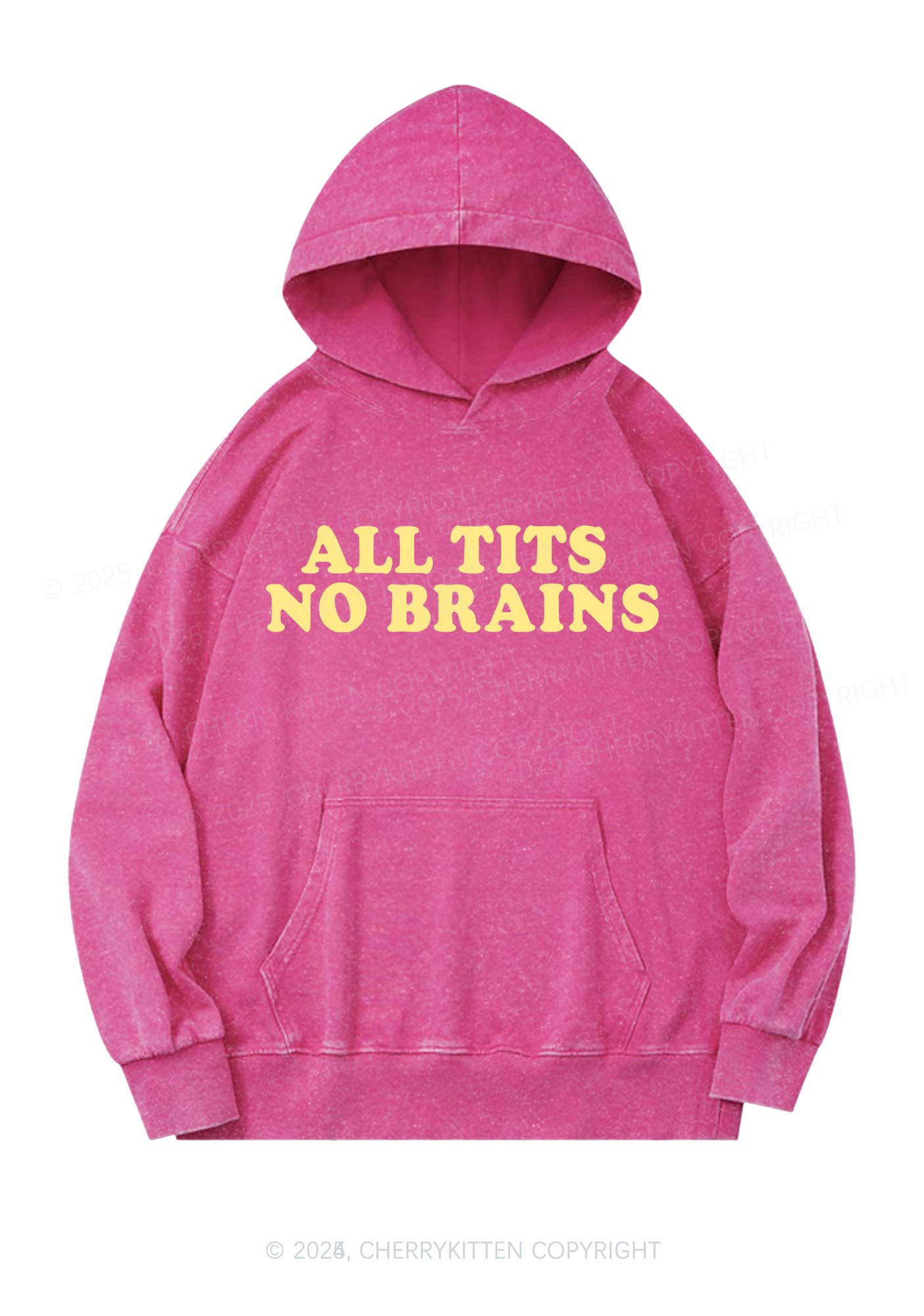All Txts No Brains Y2K Washed Hoodie Cherrykitten