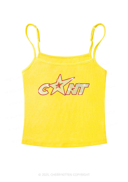 Rhinestone Star Cxxt Y2K Spaghetti Strap Cami Cherrykitten