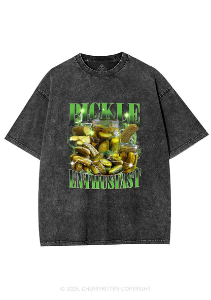 Pickle Enthusiast Y2K Shirts Washed Tee Cherrykitten