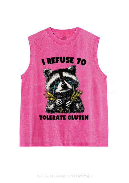 Refuse To Tolerate Gluten Y2K Washed Muscle Tank Cherrykitten