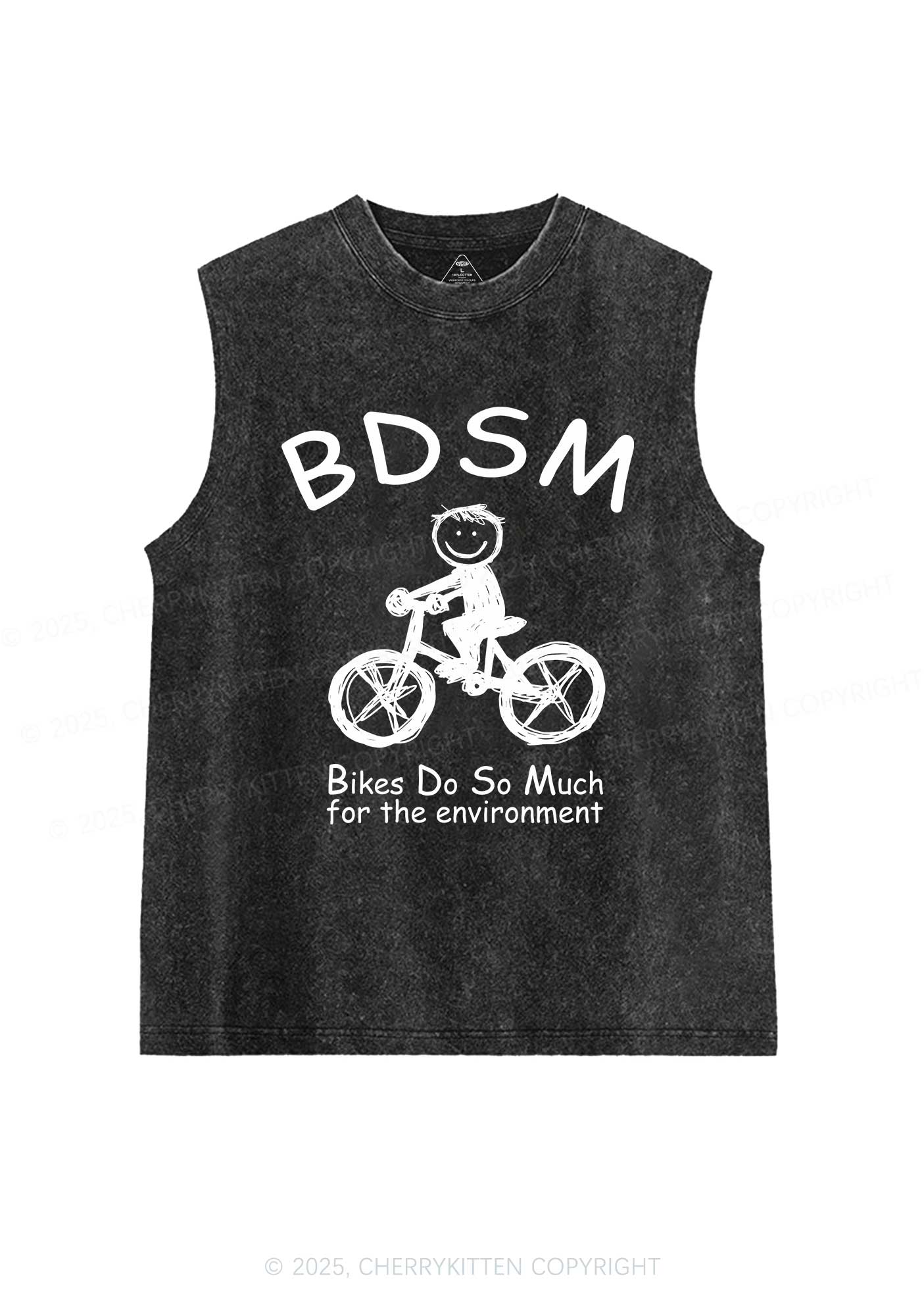 Bikes Do Much Environment Y2K Washed Muscle Tank Cherrykitten