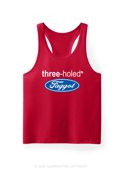 Three Holed Faggot Pride Y2K Men Racerback Tank Top Cherrykitten