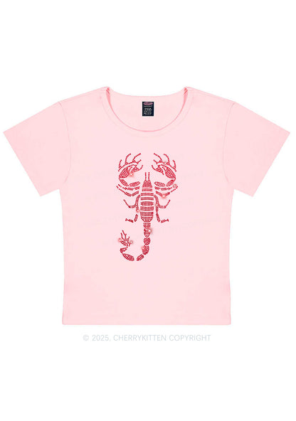 Rhinestone Red Scorpion Y2K Baby Tee Cherrykitten