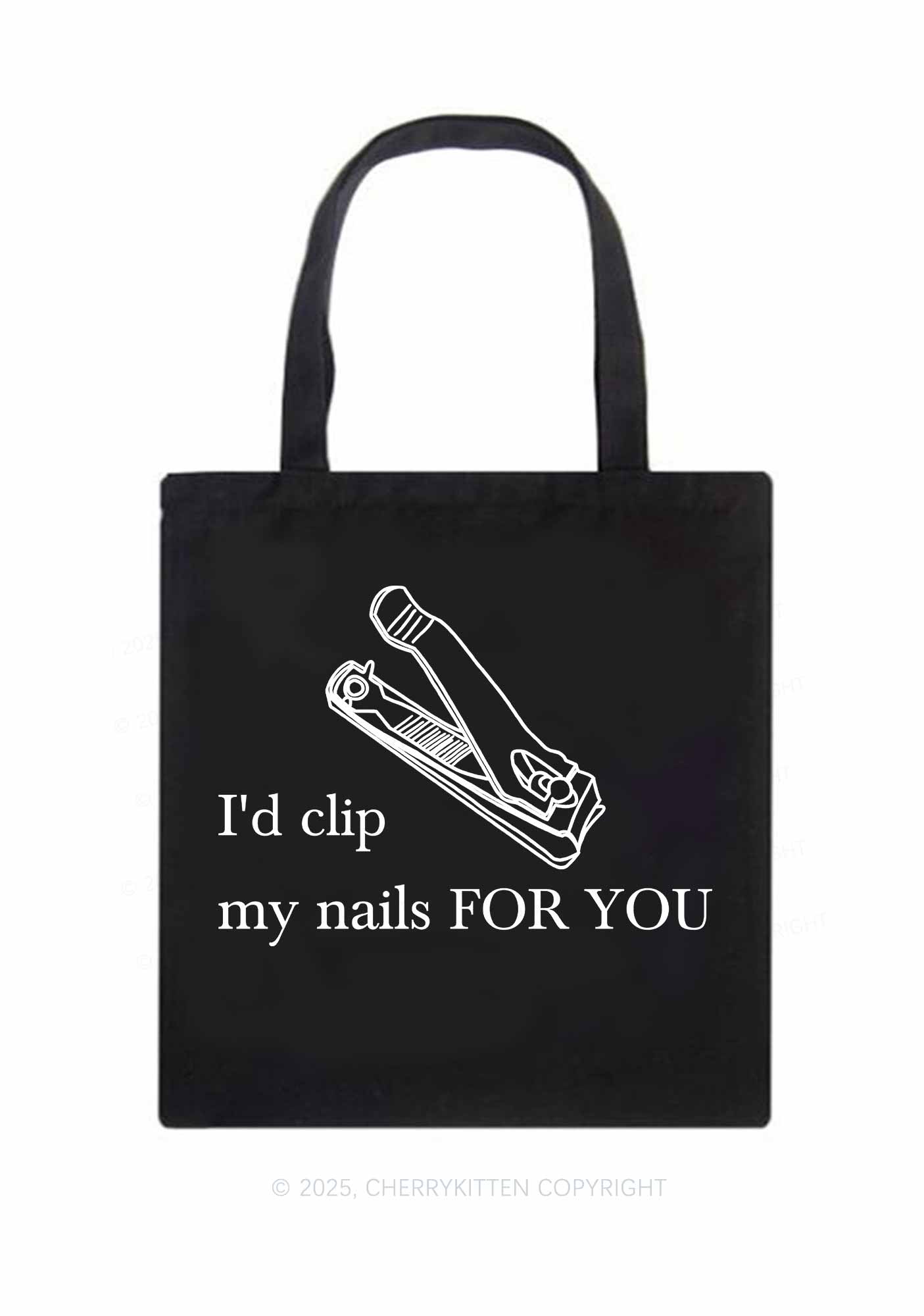 Clip Nails For You  Pride Y2K Canvas Tote Bag Cherrykitten