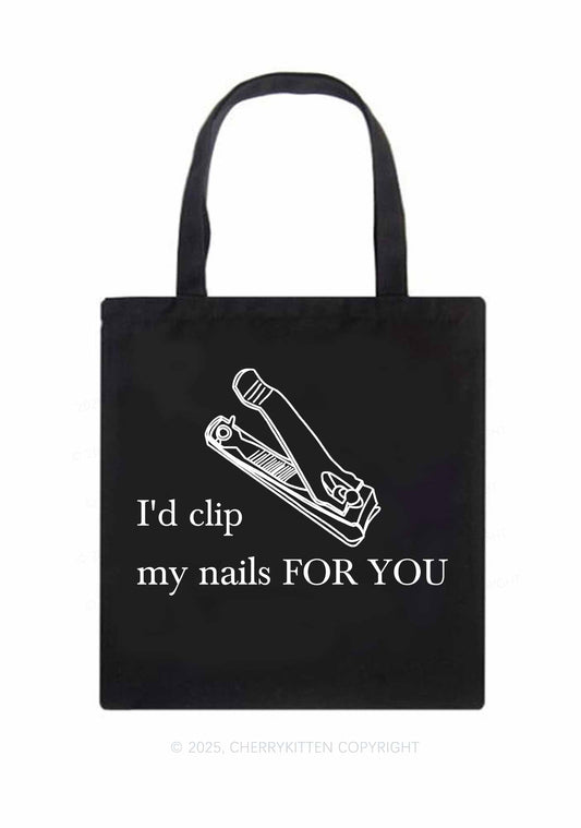 Clip Nails For You  Pride Y2K Canvas Tote Bag Cherrykitten