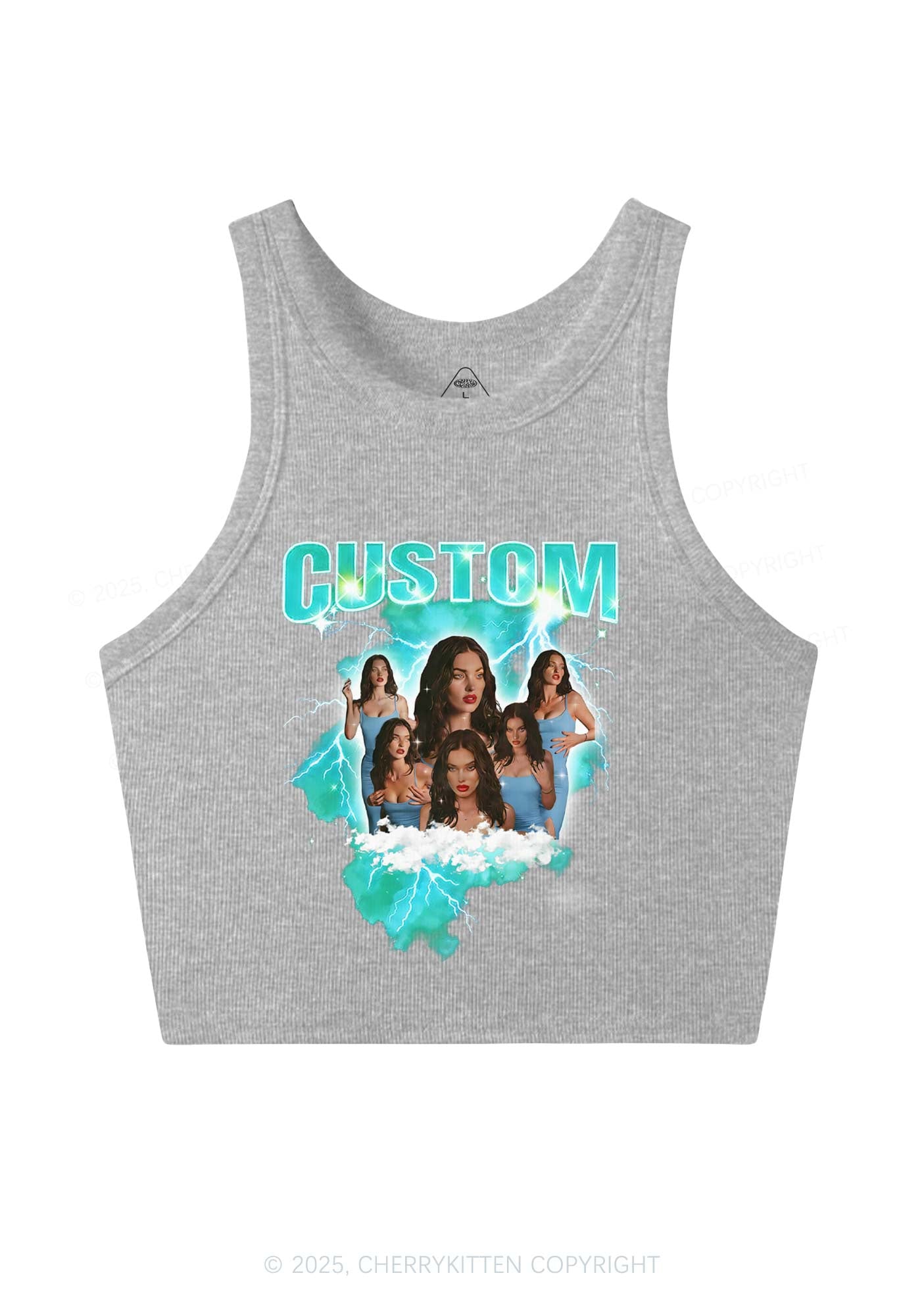 Custom Photo Storm Art Y2K Crop Tank Top Cherrykitten