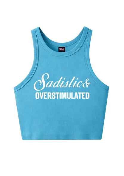 Sadistic Overstimulated Y2K Crop Tank Top Cherrykitten