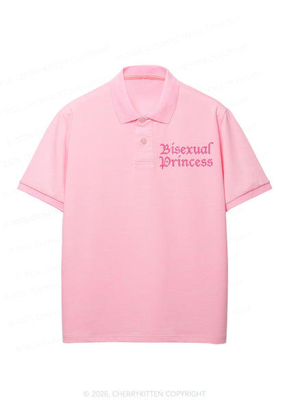 Embroidered Bisexual Princess Pride Y2K Polo Shirts Cherrykitten