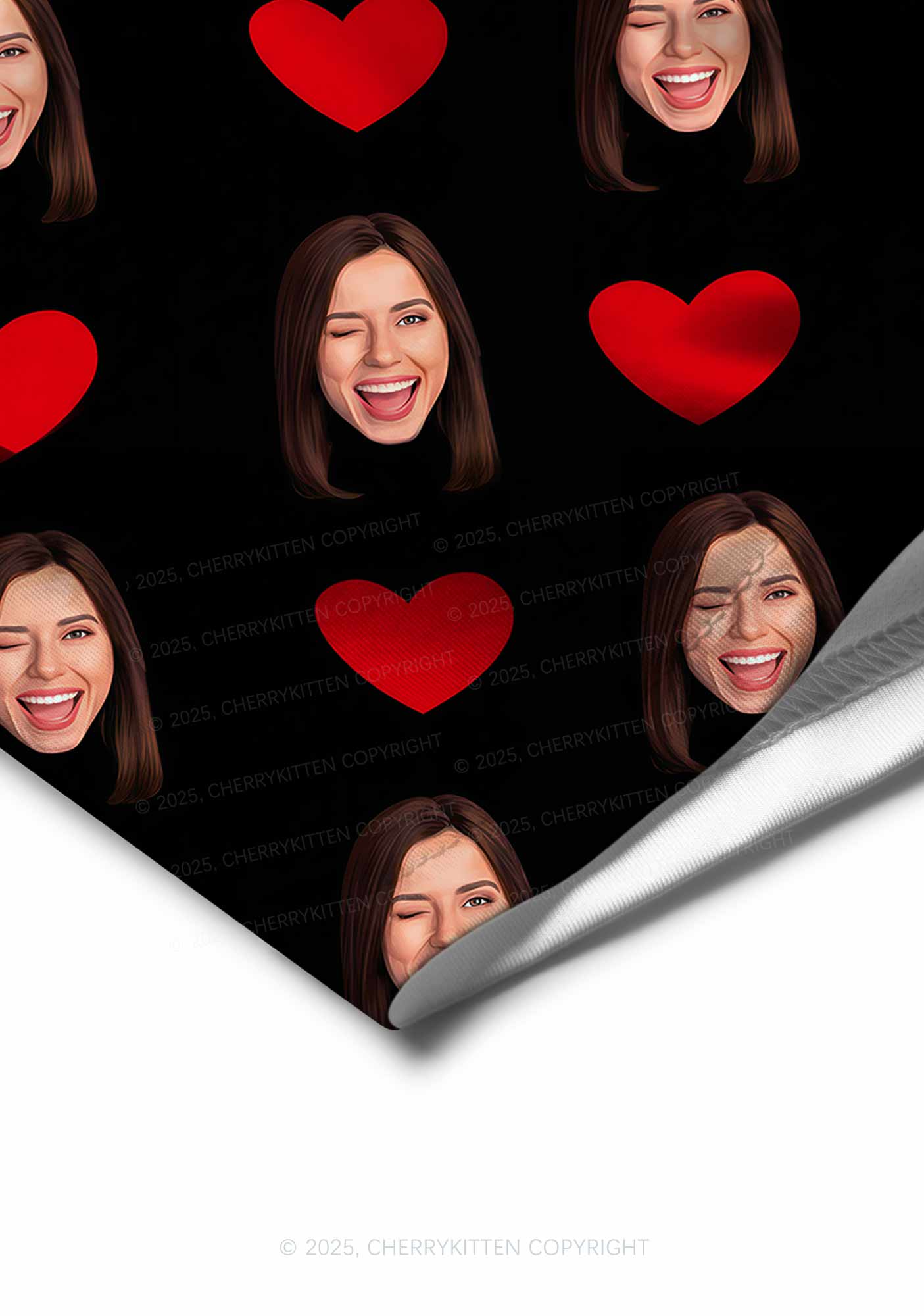 Custom Portrait Red Hearts Y2K Print Men Boxer Briefs Cherrykitten