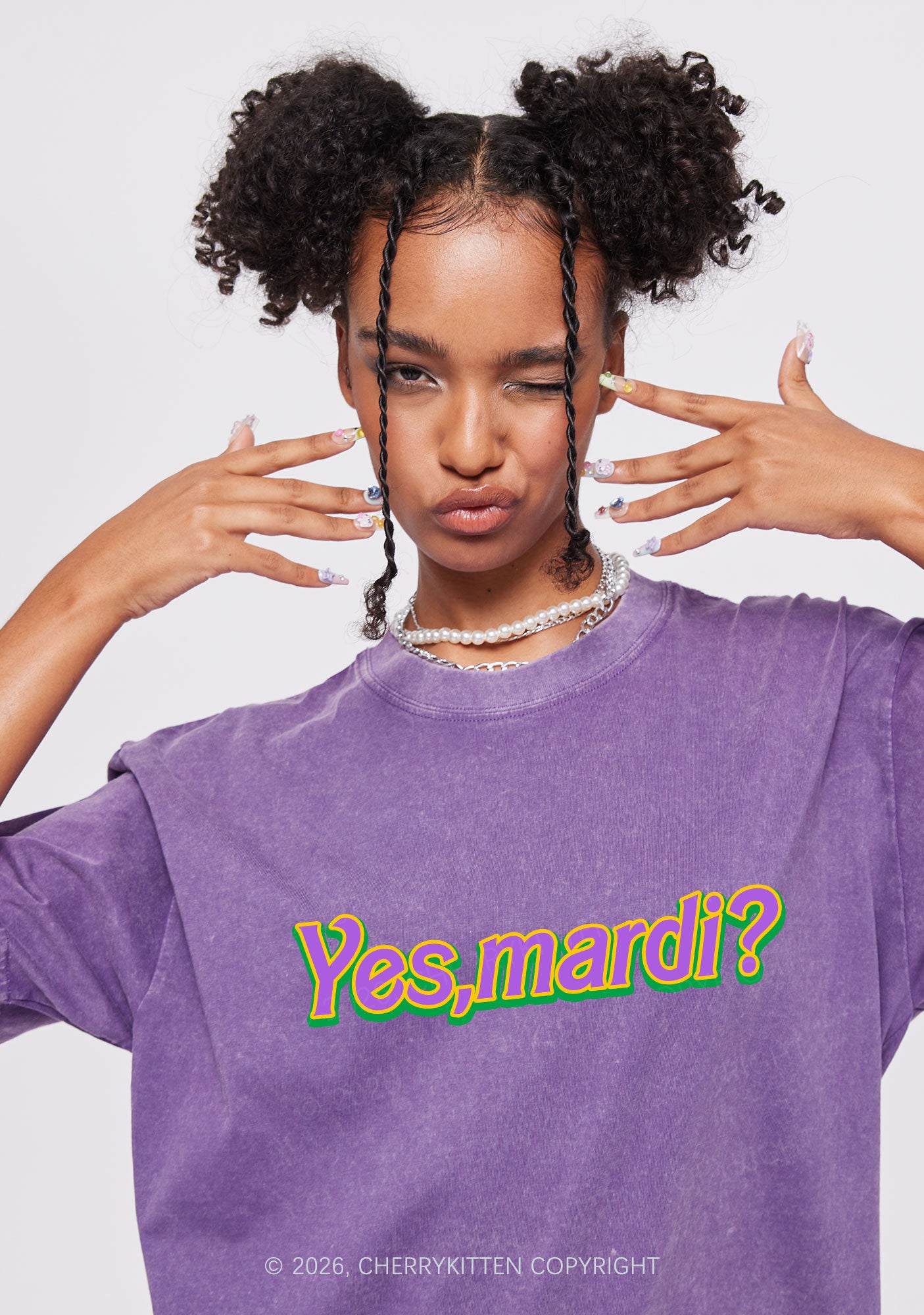 Yes Mardi Y2K Shirts Washed Tee Cherrykitten