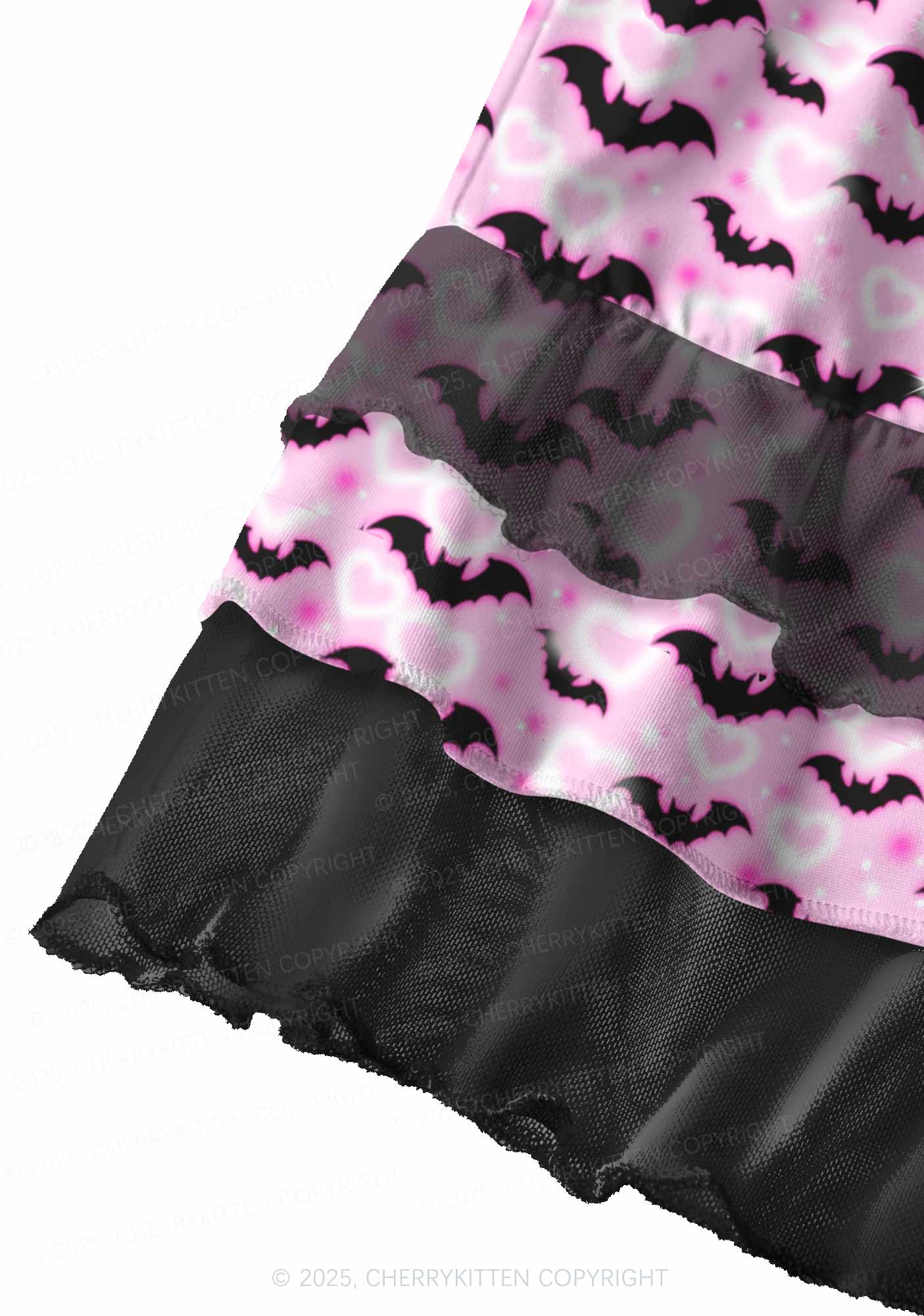 Bat Princess Valentine's Day Y2K Print Mini Layered Skirt Cherrykitten