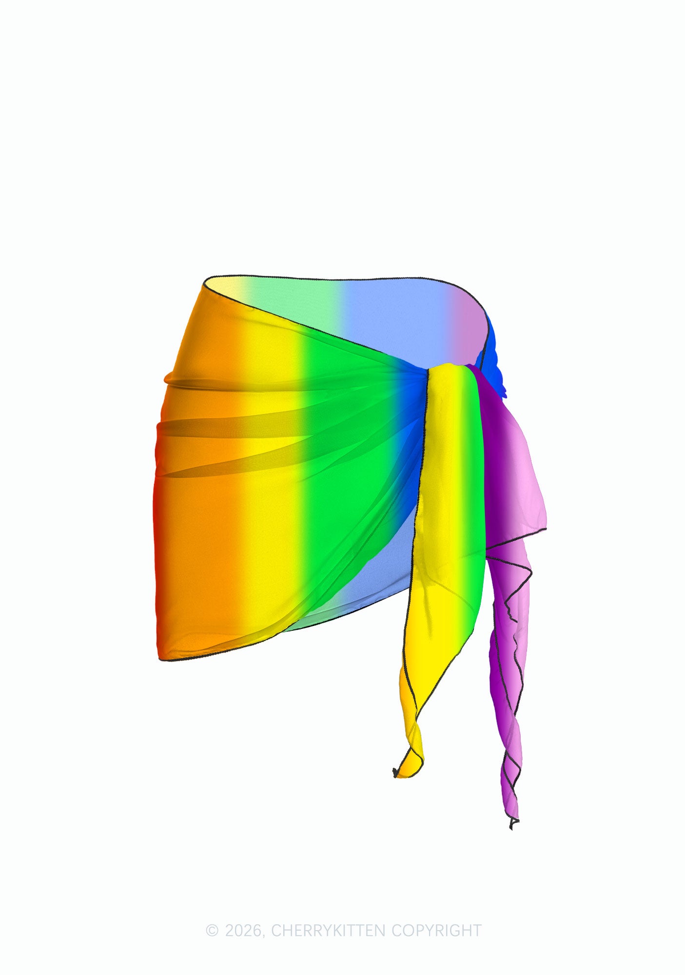 Rainbow Gradient Faggot Pride Y2K Print Bikini Set Cherrykitten